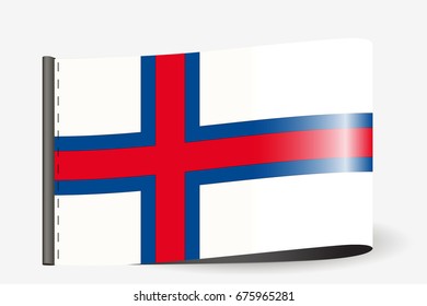 A Flag Illustration on a textile label for the country of  Faroe Islands