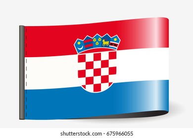 A Flag Illustration on a textile label for the country of  Croatia