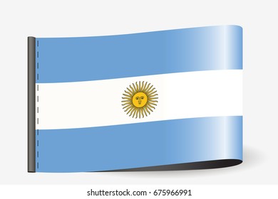 A Flag Illustration on a textile label for the country of  Argentina