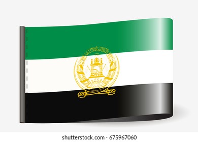 A Flag Illustration on a textile label for the country of  Afghanistan