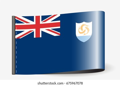 A Flag Illustration on a textile label for the country of  Anguilla