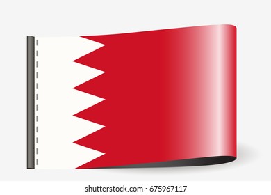 A Flag Illustration on a textile label for the country of  Bahrain
