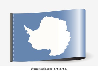 A Flag Illustration on a textile label for the country of  Antartica