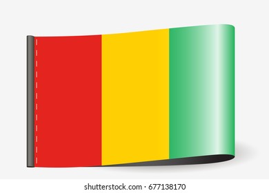 A Flag Illustration on a textile label for the country of  Guinea