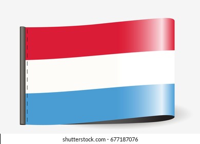A Flag Illustration on a textile label for the country of Luxembourg