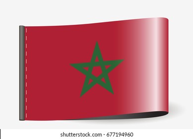 A Flag Illustration on a textile label for the country of  Morocco