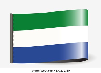 A Flag Illustration on a textile label for the country of  Sierra Leone
