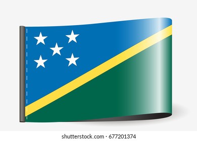 A Flag Illustration on a textile label for the country of Solomon Islands