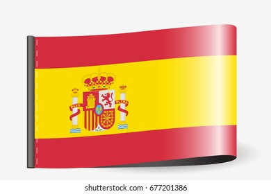 A Flag Illustration on a textile label for the country of Spain