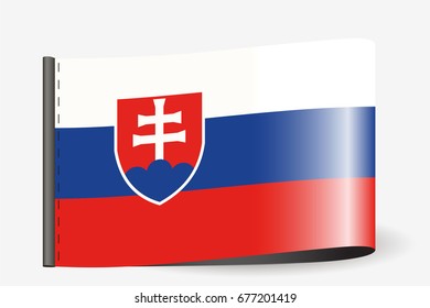A Flag Illustration on a textile label for the country of  Slovakia