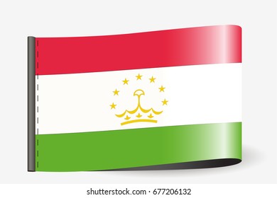 A Flag Illustration on a textile label for the country of  Tajikistan