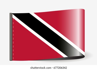 A Flag Illustration on a textile label for the country of  Trinidad and Tobago