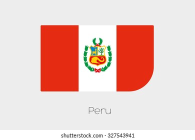 A Flag Illustration of Peru
