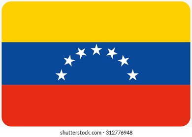A Flag Illustration with rounded corners of the country of Venezuela