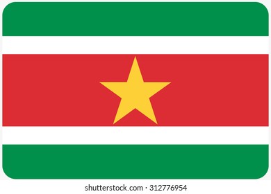 A Flag Illustration with rounded corners of the country of Suriname
