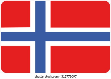 A Flag Illustration with rounded corners of the country of Norway