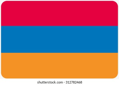 A Flag Illustration with rounded corners of the country of Armenia