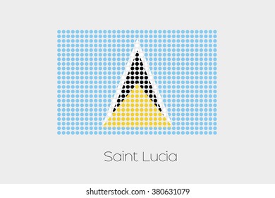 A Flag Illustration of Saint Lucia