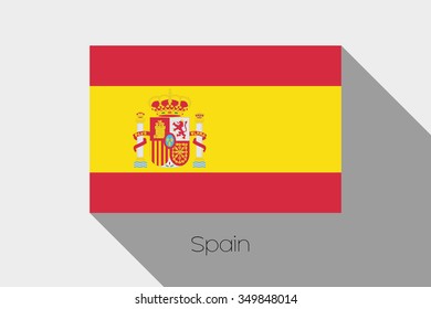 A Flag Illustration with Shadow of Spain