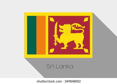 A Flag Illustration with Shadow of Sri Lanka