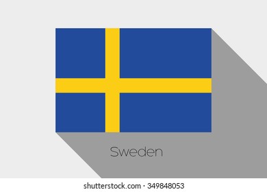 A Flag Illustration with Shadow of Sweden
