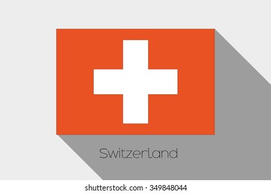 A Flag Illustration with Shadow of Switzerland