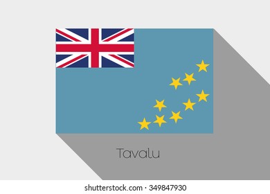 A Flag Illustration with Shadow of Tuvalu