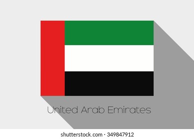 A Flag Illustration with Shadow of United Arab Emirates