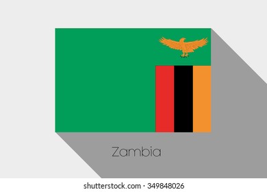 A Flag Illustration with Shadow of Zambia