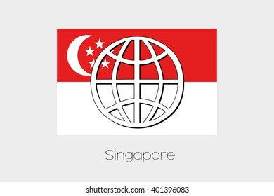 Flag Illustration of Singapore