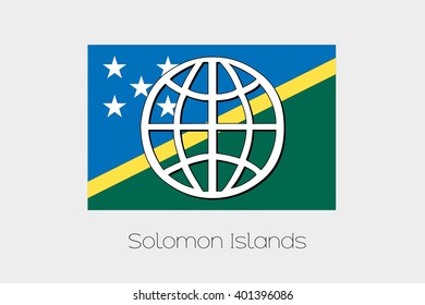 Flag Illustration of Solomon Islands