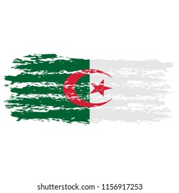 Flag of  the illustration vector on a white background, brush stroke Design Elements