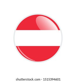 
Flag Illustration Within A Circle Of The Country Of Austria. Austria Flag Circle Button. Austria glossy round button. Vector Illustration EPS 10.