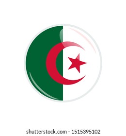 Flag Illustration Within Circle Country Algeria Stock Vector (Royalty ...
