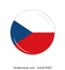 Flag Illustration Within A Circle Of The Country Of czech republic. czech republic Flag Circle Button. czech republic glossy round button. Vector Illustration EPS 10.