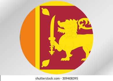 A Flag Illustration within a circle of the country of Sri Lanka