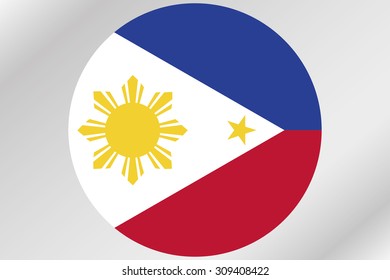 A Flag Illustration within a circle of the country of Philippines