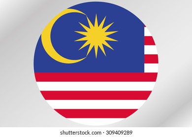 A Flag Illustration within a circle of the country of  Malaysia