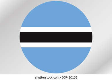 A Flag Illustration within a circle of the country of Botswana