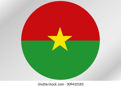 A Flag Illustration within a circle of the country of  Burkina Faso