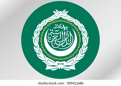 A Flag Illustration within a circle of the country of Arab League