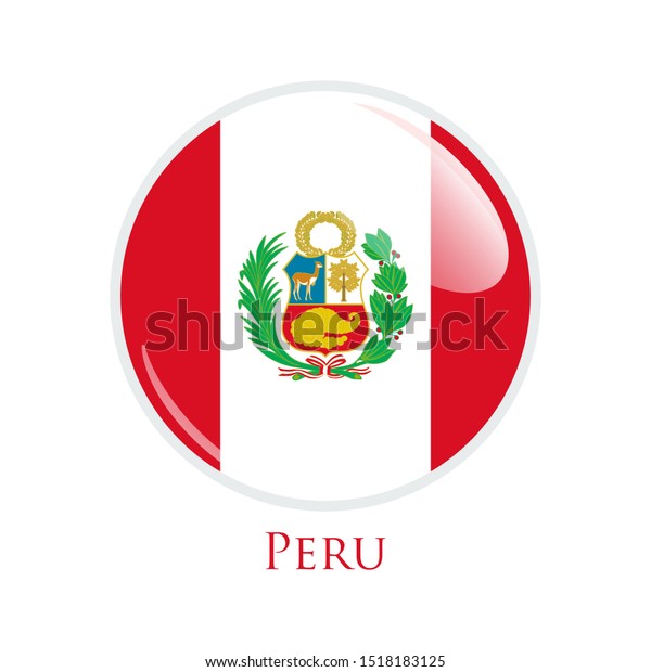 Flag Illustration Within Circle Country Peru Stock Vector (Royalty Free ...