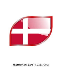 Flag Illustration Within A modern rectangle Of The Country Of Denmark. Denmark Flag glossy Button. Denmark glossy rectangle button. Vector Illustration EPS 10