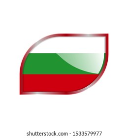 Flag Illustration Within A modern rectangle Of The Country Of Bulgaria. Bulgaria Flag glossy Button. Bulgaria glossy rectangle button. Vector Illustration EPS 10