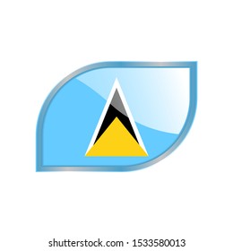 Flag Illustration Within A modern rectangle Of The Country Of Saint Lucia. Saint Lucia Flag glossy Button. Saint Lucia glossy rectangle button. Vector Illustration EPS 10