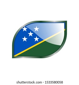 Flag Illustration Within A modern rectangle Of The Country Of Solomon Islands. Solomon Islands Flag glossy Button. Solomon Islands glossy rectangle button. Vector Illustration EPS 10