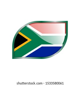 Flag Illustration Within A modern rectangle Of The Country Of South Africa. South Africa Flag glossy Button. South Africa glossy rectangle button. Vector Illustration EPS 10