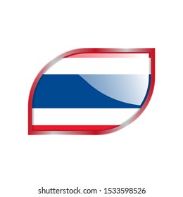 Flag Illustration Within A modern rectangle Of The Country Of Thailand. Thailand Flag glossy Button. Thailand glossy rectangle button. Vector Illustration EPS 10