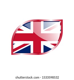 Flag Illustration Within A modern rectangle Of The Country Of United Kingdom. United Kingdom Flag glossy Button. United Kingdom glossy rectangle button. Vector Illustration EPS 10