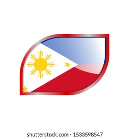 Flag Illustration Within A modern rectangle Of The Country Of Philippines. Philippines Flag glossy Button. Philippines glossy rectangle button. Vector Illustration EPS 10